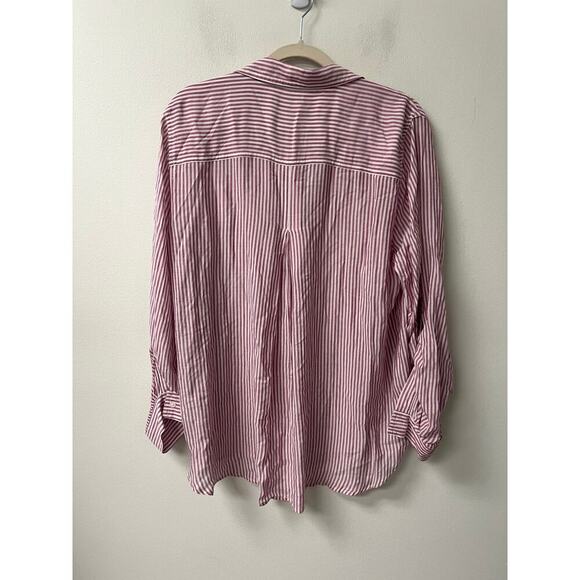 Velvet HEART Pink/White Stripe Button Up Top Sz M Womens - Picture 2 of 3